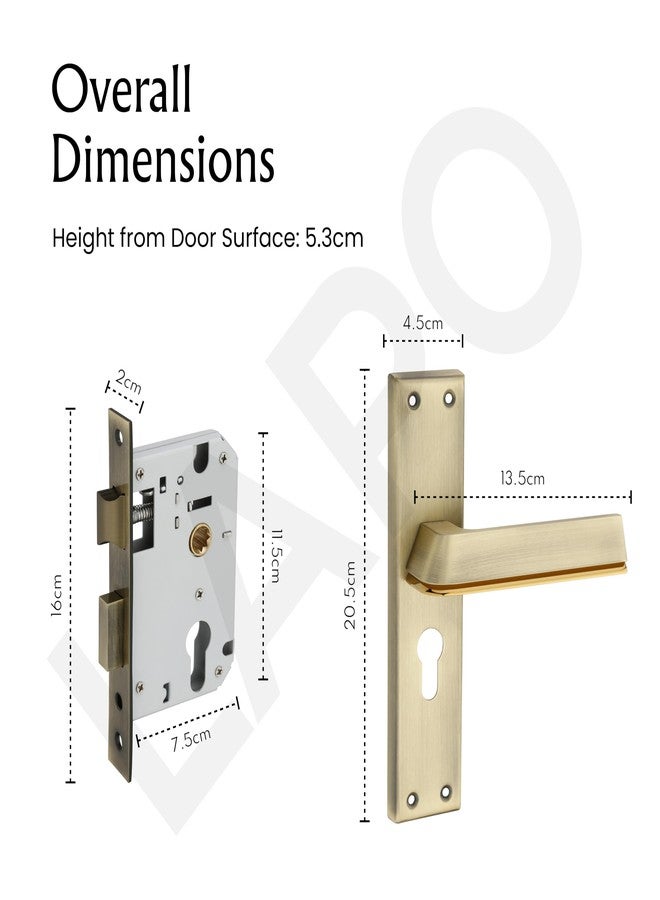 LAPO Door Lock for Home Main Door, Heavy Duty Door Lock Set with Keys 60mm Cylinder, 45x50mm Lockbody - Ideal for Home, Bedroom, Office, Hotel (Antique Finish, 3 Years Warranty) CY-176 - Image 2